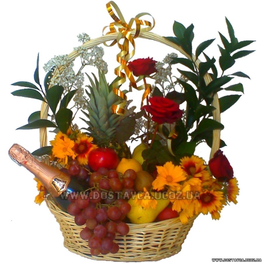 Корзины из фруктов и цветов своими руками 18